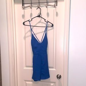 Lush blue romper waffle fabric, size L